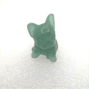 Adorable Green Fluorite Mini French Bulldog Carving